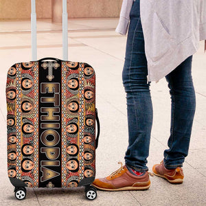 Ethiopia Luggage Cover Ethiopian Tewahedo Angel Orthodox Black Color