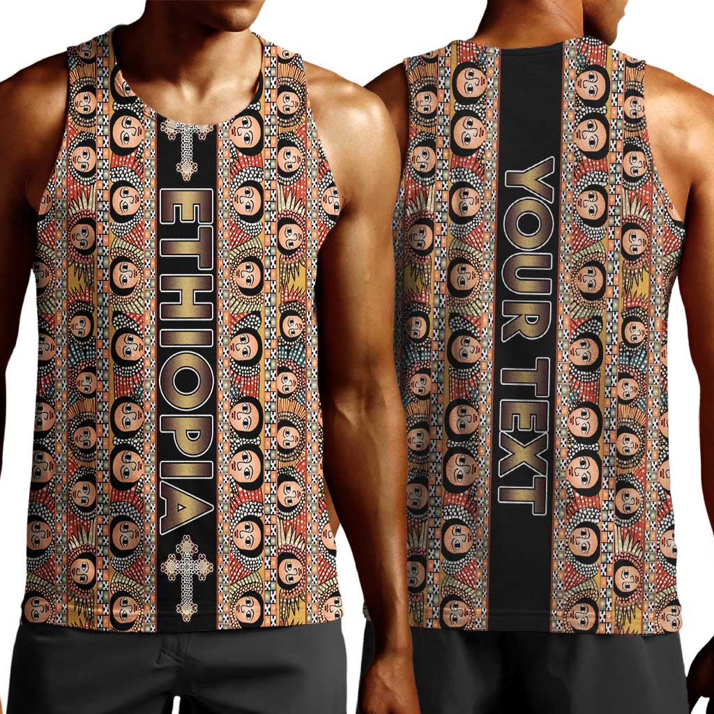 Personalized Ethiopia Men Tank Top Ethiopian Tewahedo Angel Orthodox Black Color