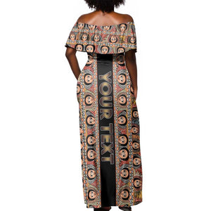 Personalized Ethiopia Off Shoulder Maxi Dress Ethiopian Tewahedo Angel Orthodox Black Color