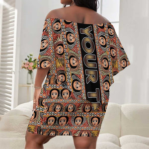 Personalized Ethiopia Off Shoulder Short Dress Ethiopian Tewahedo Angel Orthodox Black Color