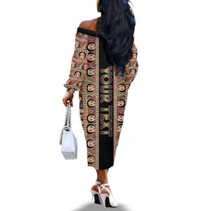 Personalized Ethiopia Off The Shoulder Long Sleeve Dress Ethiopian Tewahedo Angel Orthodox Black Color
