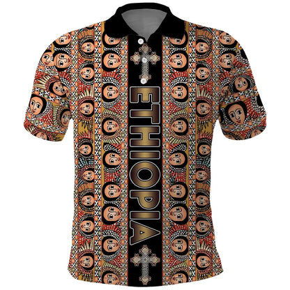 Personalized Ethiopia Polo Shirt Ethiopian Tewahedo Angel Orthodox Black Color