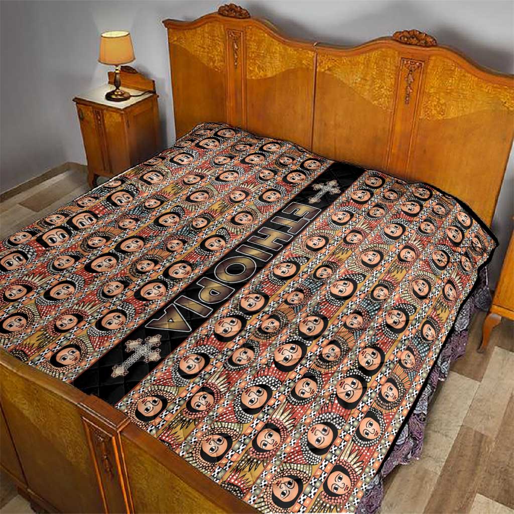 Ethiopia Quilt Ethiopian Tewahedo Angel Orthodox Black Color