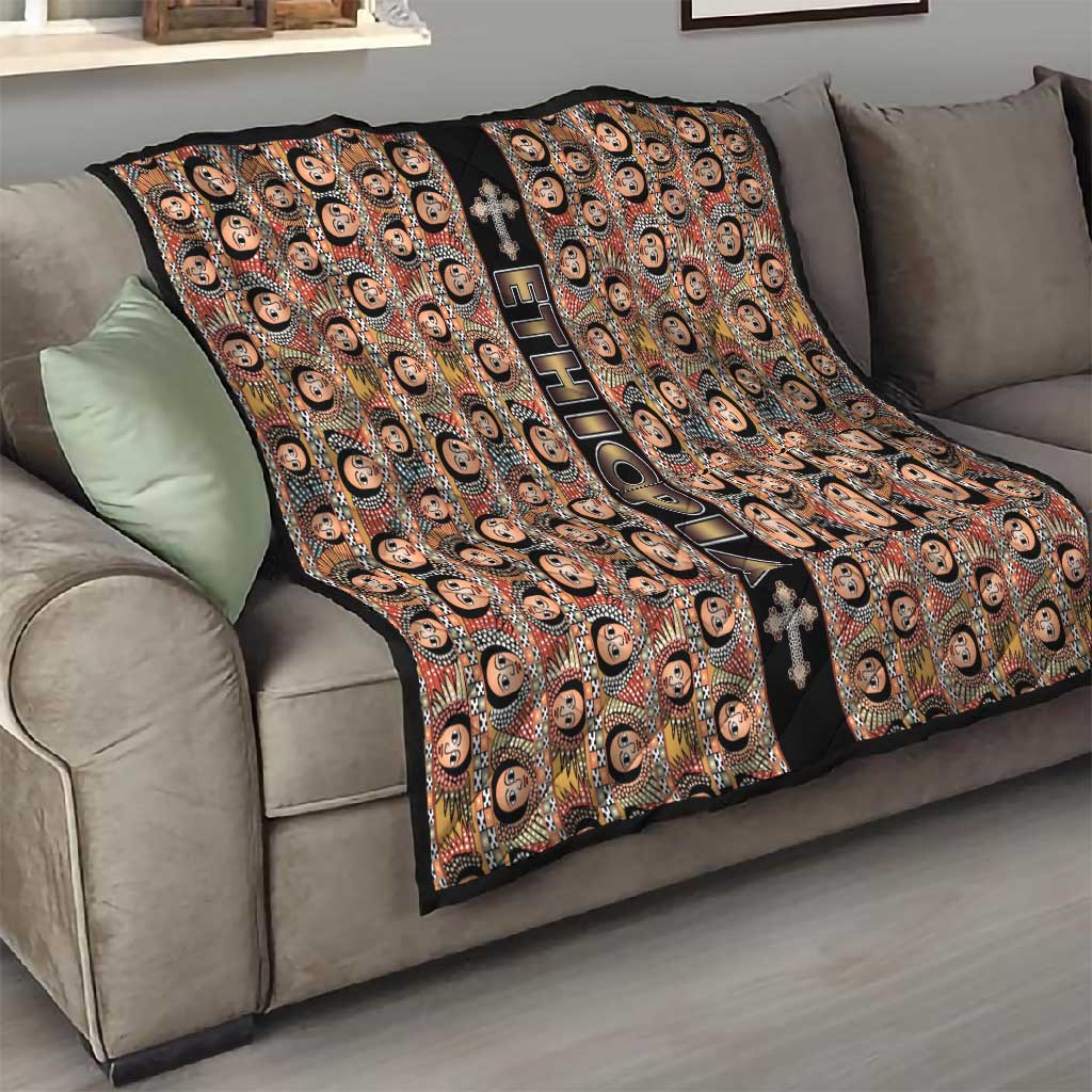 Ethiopia Quilt Ethiopian Tewahedo Angel Orthodox Black Color