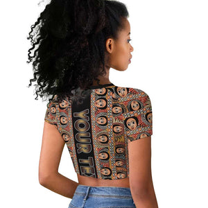 Personalized Ethiopia Raglan Cropped T shirt Ethiopian Tewahedo Angel Orthodox Black Color