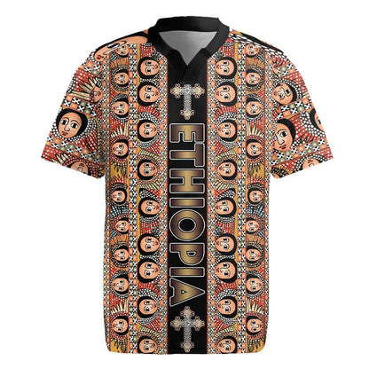 Personalized Ethiopia Rugby Jersey Ethiopian Tewahedo Angel Orthodox Black Color