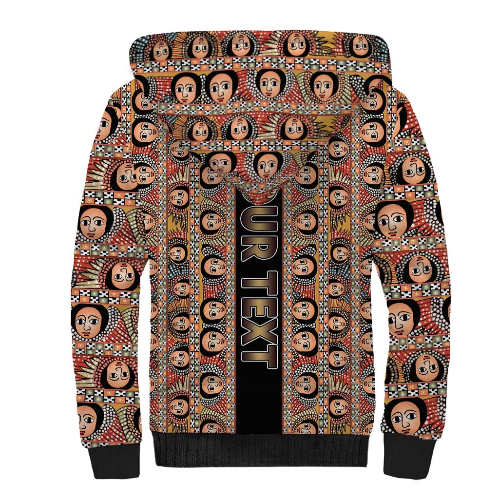 Personalized Ethiopia Sherpa Hoodie Ethiopian Tewahedo Angel Orthodox Black Color