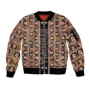 Personalized Ethiopia Sleeve Zip Bomber Jacket Ethiopian Tewahedo Angel Orthodox Black Color