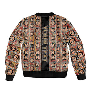 Personalized Ethiopia Sleeve Zip Bomber Jacket Ethiopian Tewahedo Angel Orthodox Black Color
