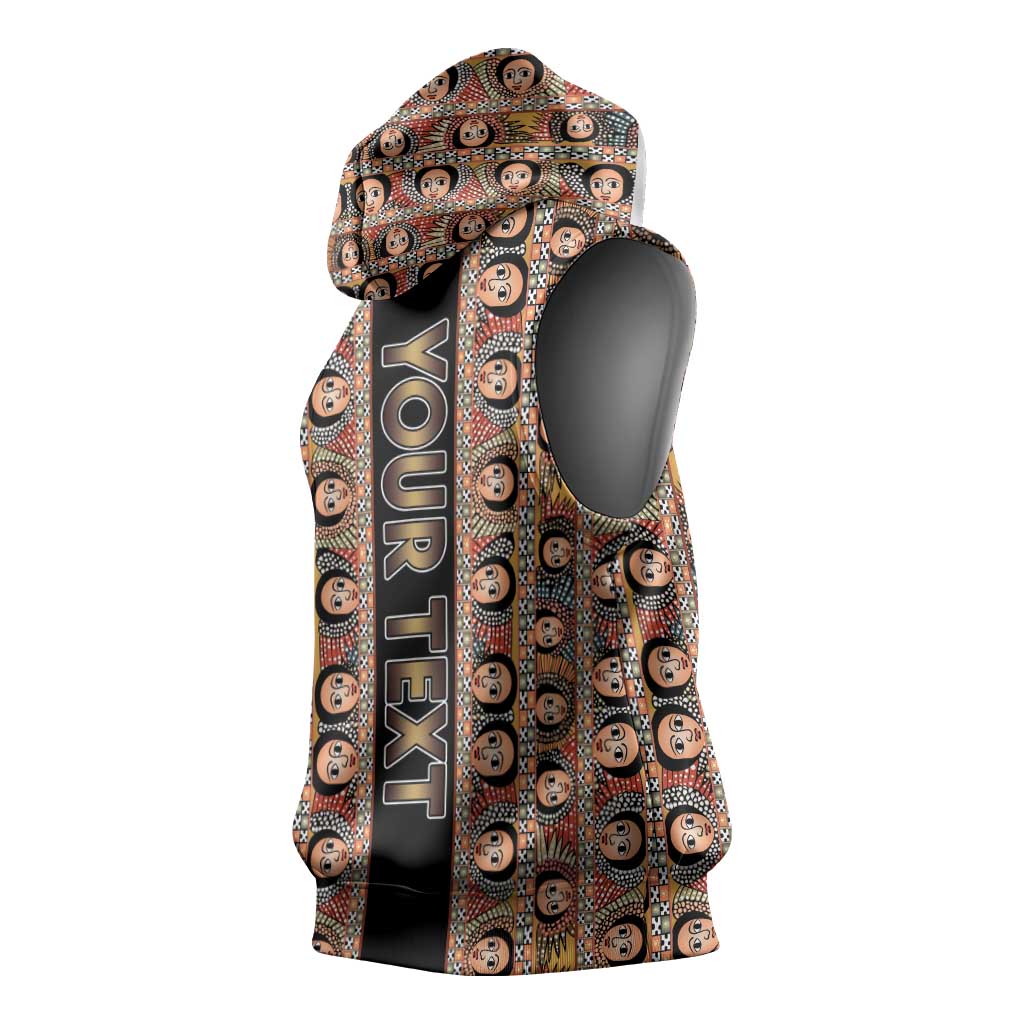 Personalized Ethiopia Sleeveless Hoodie Ethiopian Tewahedo Angel Orthodox Black Color - African Pride