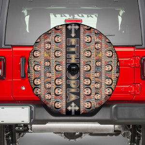 Ethiopia Spare Tire Cover Ethiopian Tewahedo Angel Orthodox Black Color