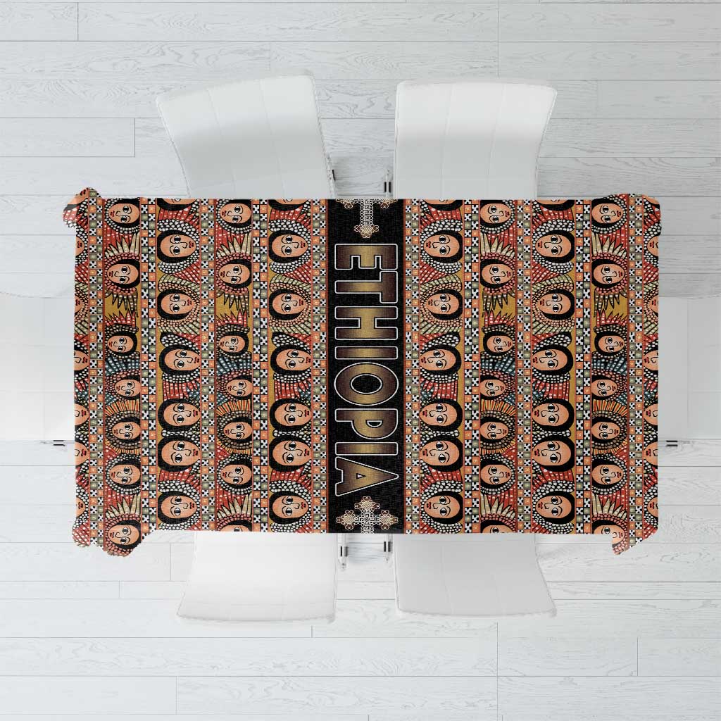 Ethiopia Tablecloth Ethiopian Tewahedo Angel Orthodox Black Color