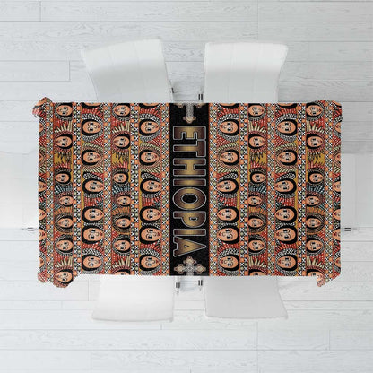 Ethiopia Tablecloth Ethiopian Tewahedo Angel Orthodox Black Color