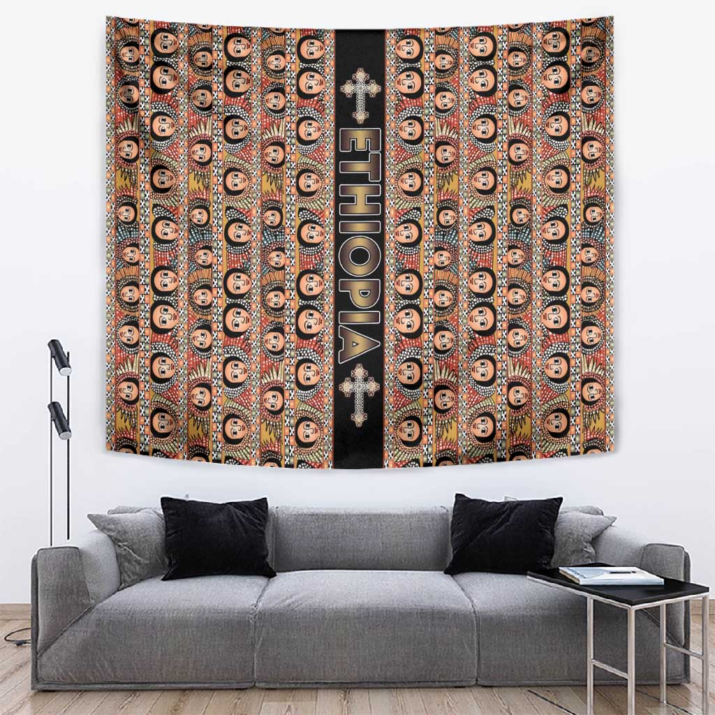 Ethiopia Tapestry Ethiopian Tewahedo Angel Orthodox Black Color