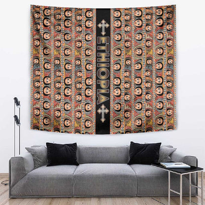 Ethiopia Tapestry Ethiopian Tewahedo Angel Orthodox Black Color