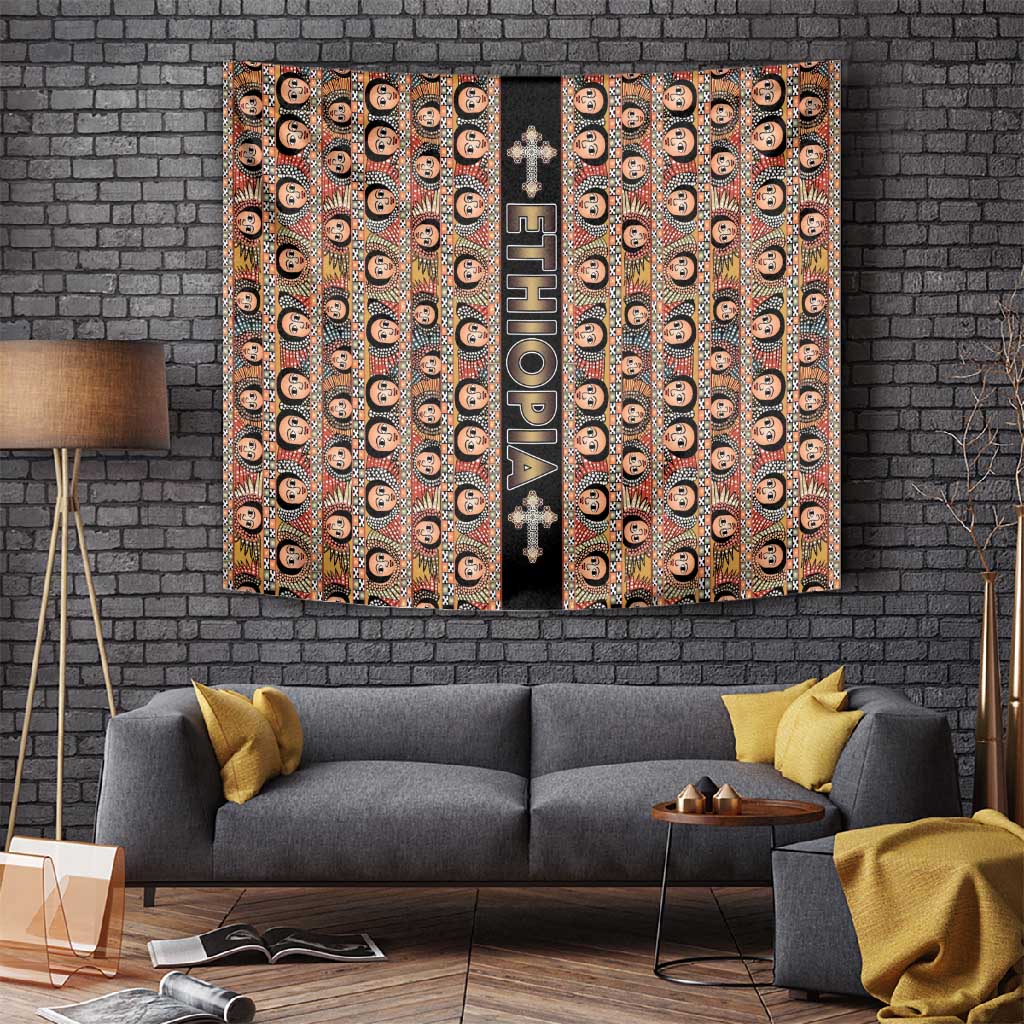 Ethiopia Tapestry Ethiopian Tewahedo Angel Orthodox Black Color