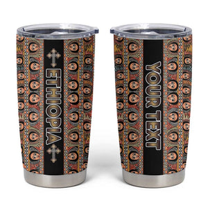 Personalized Ethiopia Tumbler Cup Ethiopian Tewahedo Angel Orthodox Black Color