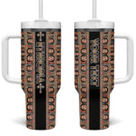Personalized Ethiopia Tumbler With Handle Ethiopian Tewahedo Angel Orthodox Black Color
