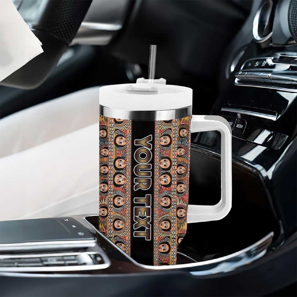 Personalized Ethiopia Tumbler With Handle Ethiopian Tewahedo Angel Orthodox Black Color