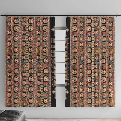 Ethiopia Window Curtain Ethiopian Tewahedo Angel Orthodox Black Color