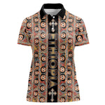 Personalized Ethiopia Women Polo Shirt Ethiopian Tewahedo Angel Orthodox Black Color