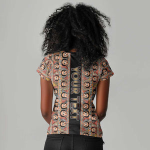 Personalized Ethiopia Women V-Neck T-Shirt Ethiopian Tewahedo Angel Orthodox Black Color