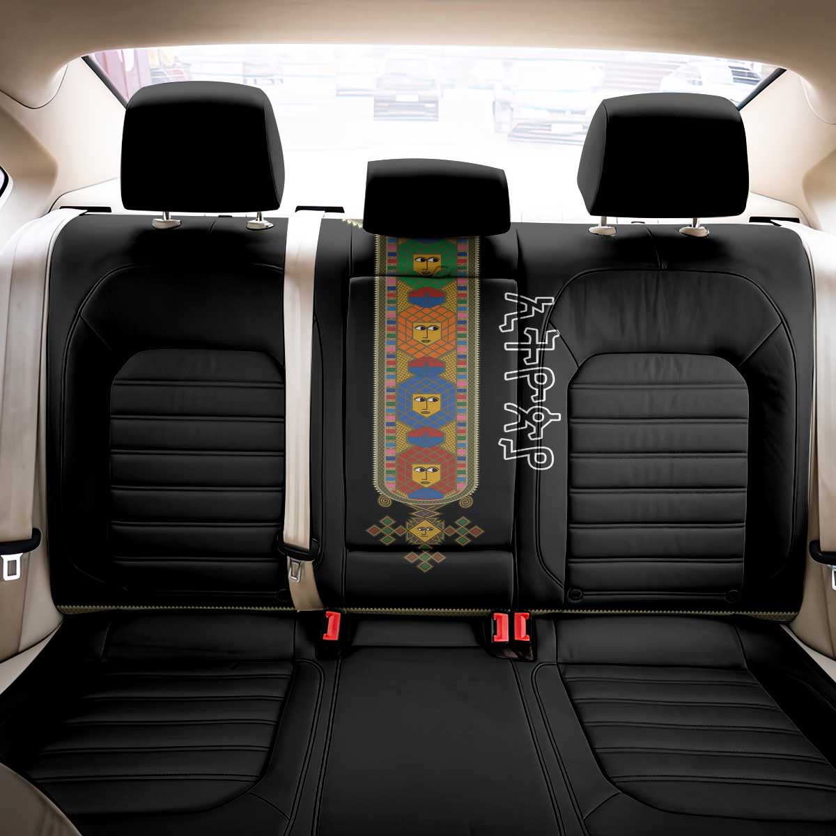 Ethiopia Saba Kemis Habesha Style Back Car Seat Cover Black Color