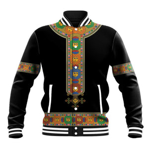Ethiopia Saba Kemis Habesha Style Baseball Jacket Black Color