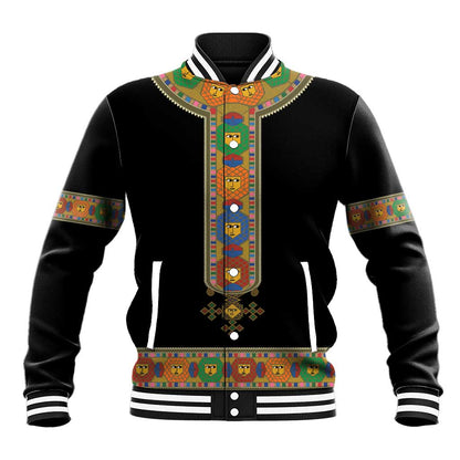 Ethiopia Saba Kemis Habesha Style Baseball Jacket Black Color