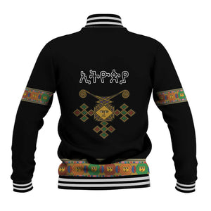 Ethiopia Saba Kemis Habesha Style Baseball Jacket Black Color