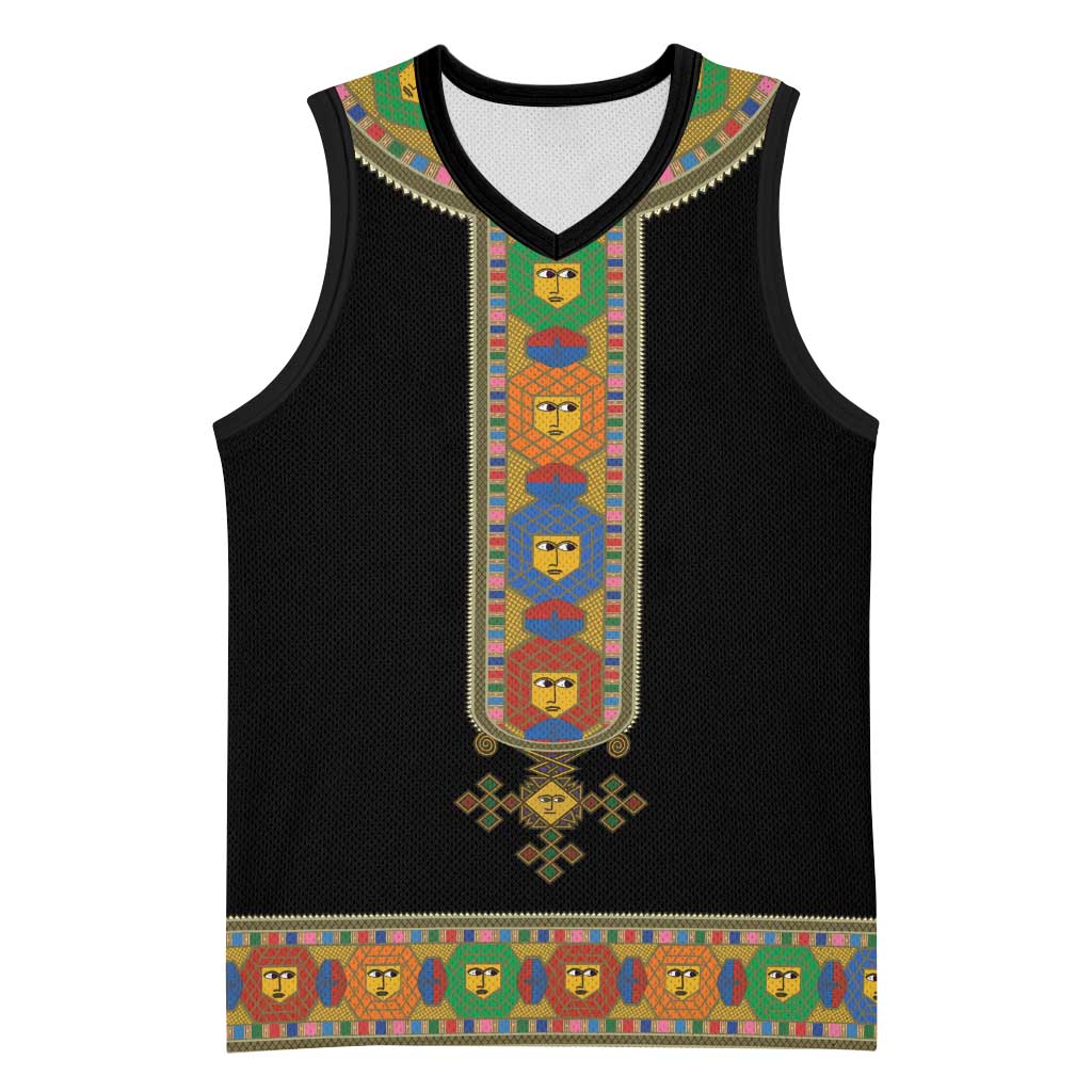 Ethiopia Saba Kemis Habesha Style Basketball Jersey Black Color - African Pride