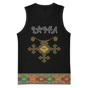 Ethiopia Saba Kemis Habesha Style Basketball Jersey Black Color - African Pride