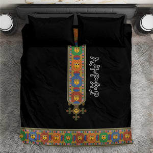 Ethiopia Saba Kemis Habesha Style Bedding Set Black Color