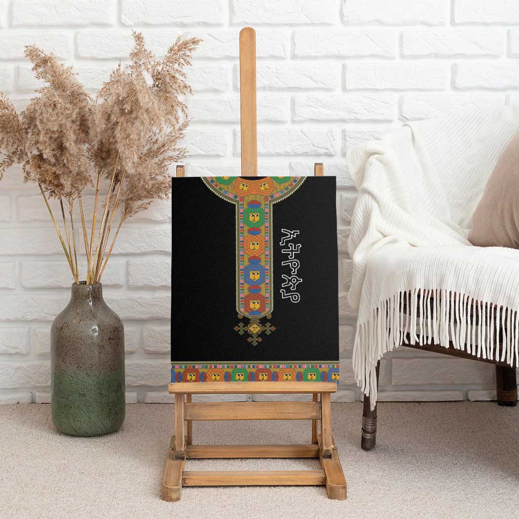 Ethiopia Saba Kemis Habesha Style Canvas Wall Art Black Color