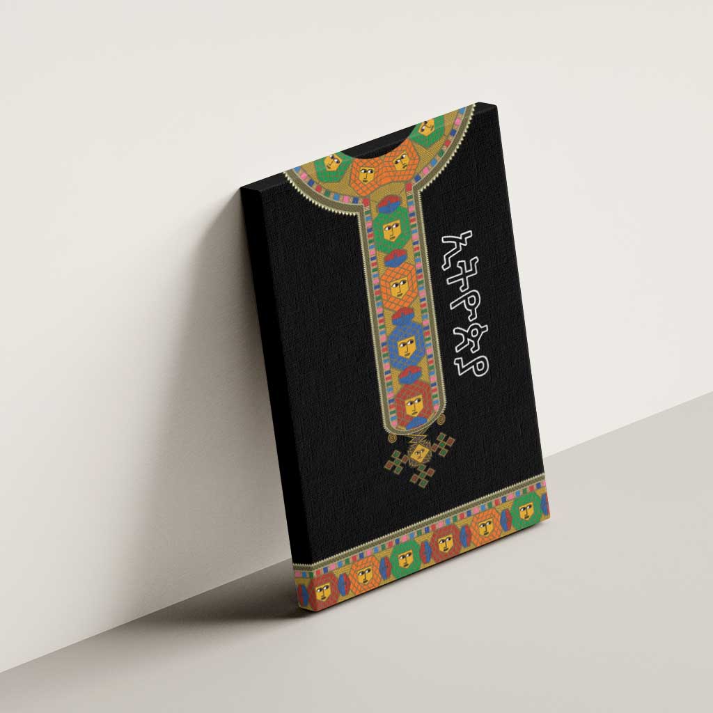 Ethiopia Saba Kemis Habesha Style Canvas Wall Art Black Color
