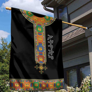 Ethiopia Saba Kemis Habesha Style Garden Flag Black Color