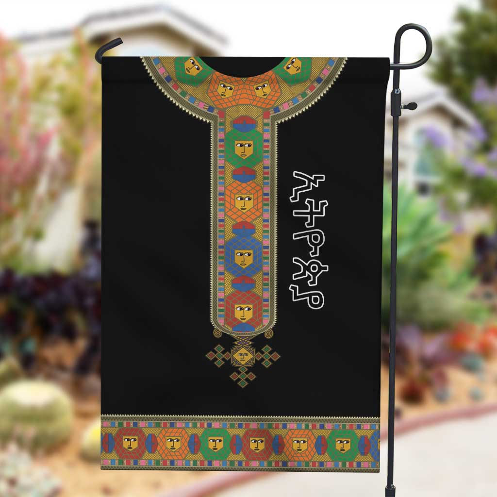 Ethiopia Saba Kemis Habesha Style Garden Flag Black Color