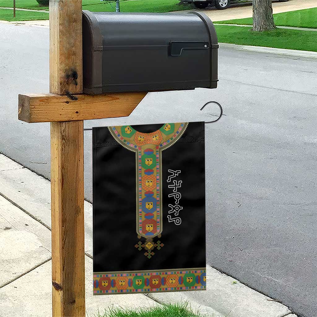 Ethiopia Saba Kemis Habesha Style Garden Flag Black Color