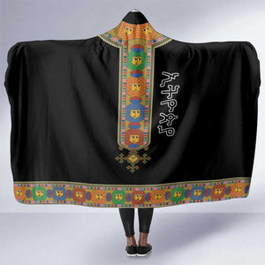 Ethiopia Saba Kemis Habesha Style Hooded Blanket Black Color