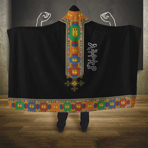 Ethiopia Saba Kemis Habesha Style Hooded Blanket Black Color