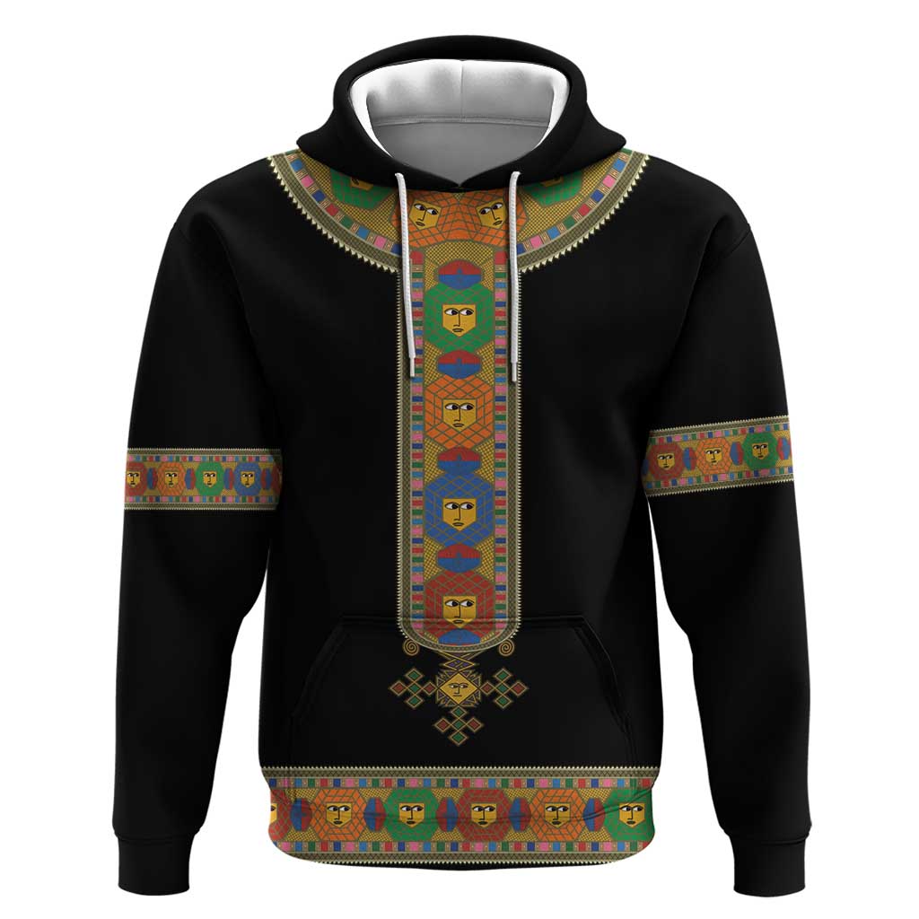 Ethiopia Saba Kemis Habesha Style Hoodie Black Color