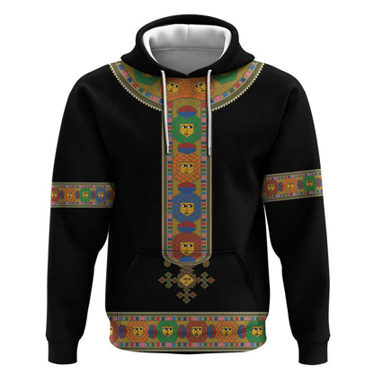 Ethiopia Saba Kemis Habesha Style Hoodie Black Color