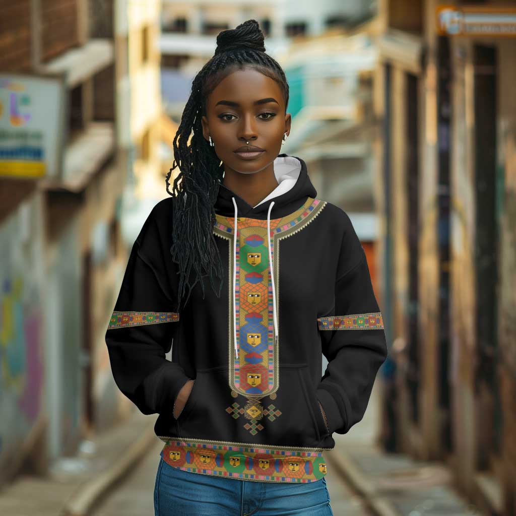 Ethiopia Saba Kemis Habesha Style Hoodie Black Color
