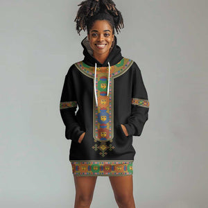 Ethiopia Saba Kemis Habesha Style Hoodie Dress Black Color