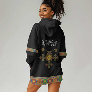 Ethiopia Saba Kemis Habesha Style Hoodie Dress Black Color