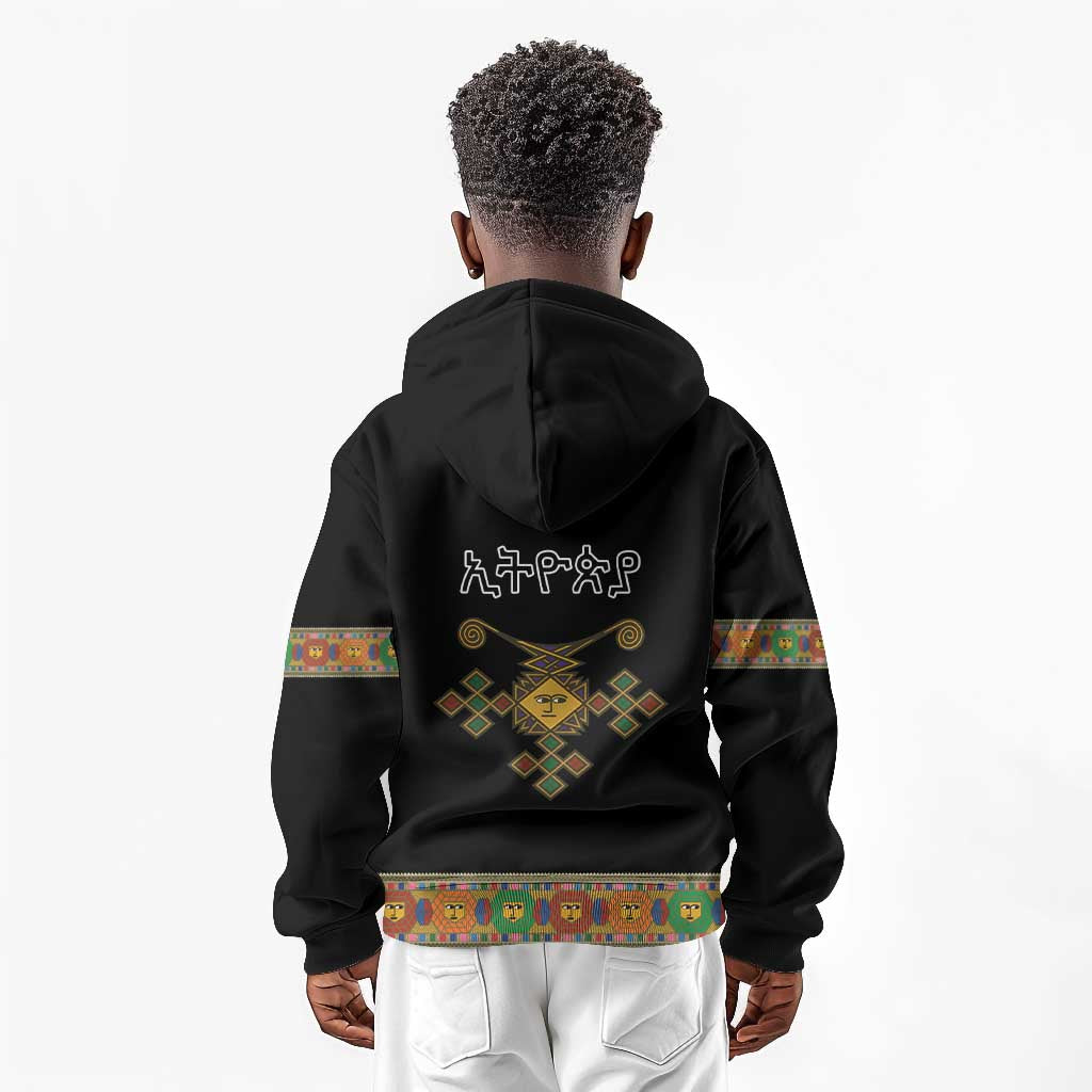 Ethiopia Saba Kemis Habesha Style Kid Hoodie Black Color