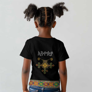 Ethiopia Saba Kemis Habesha Style Kid T shirt Black Color