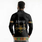 Ethiopia Saba Kemis Habesha Style Long Sleeve Polo Shirt Black Color