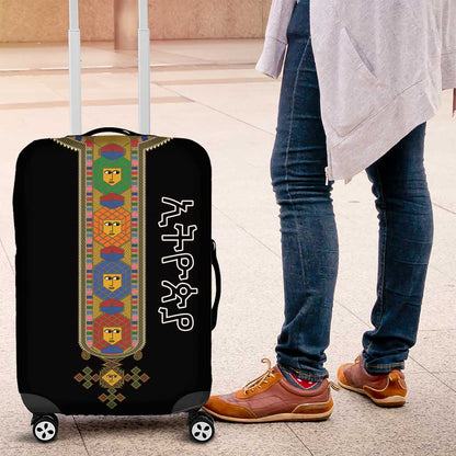 Ethiopia Saba Kemis Habesha Style Luggage Cover Black Color