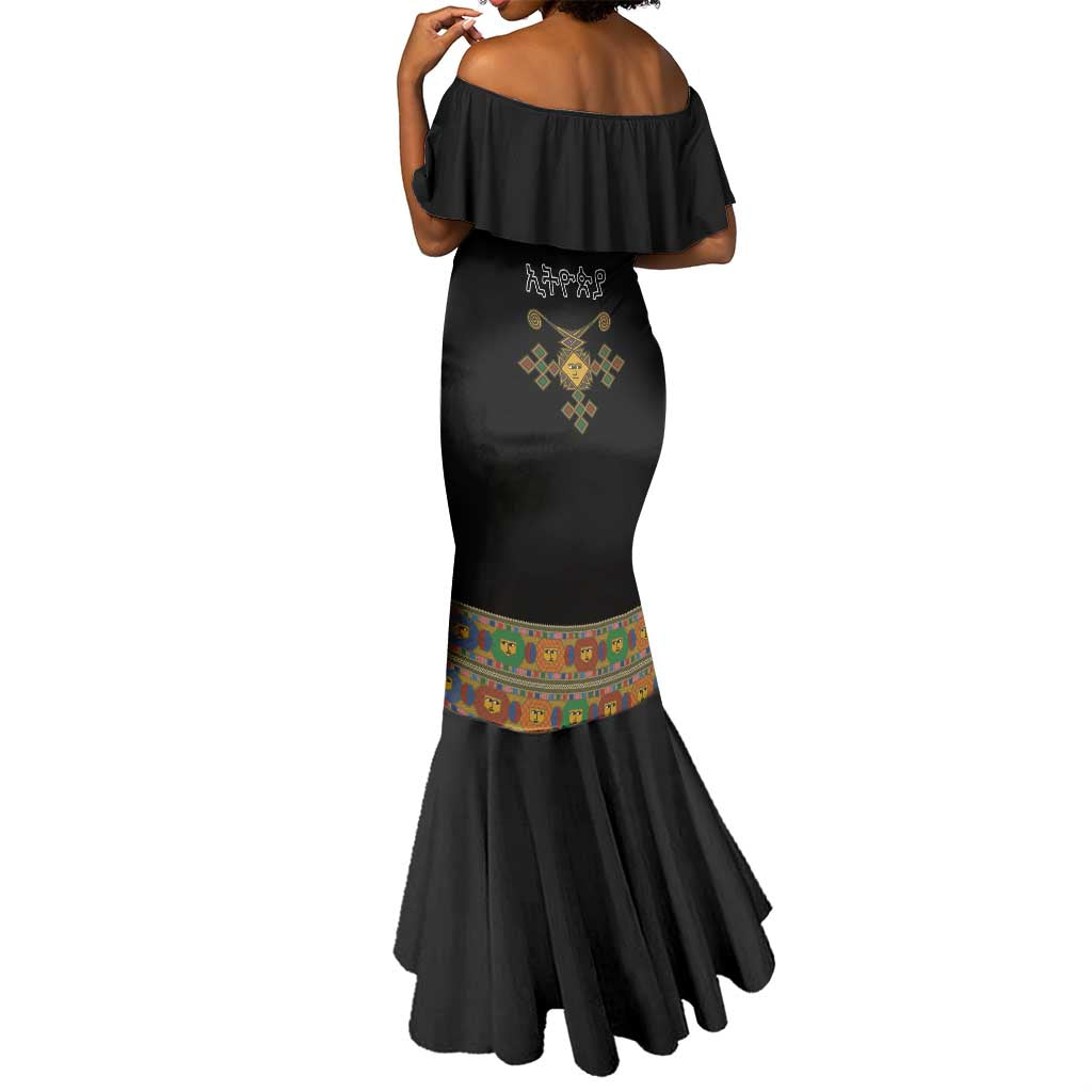 Ethiopia Saba Kemis Habesha Style Mermaid Dress Black Color